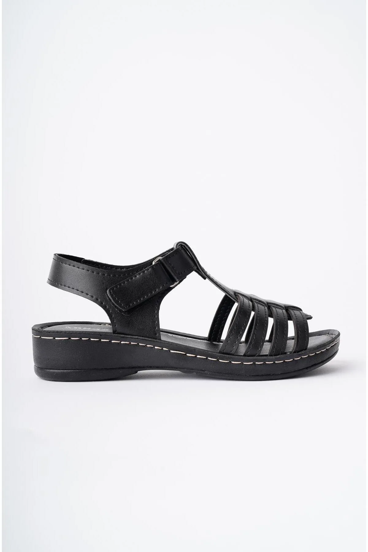 MUGGO  Farah-Damensandalen mit garantiert orthopädischer, bequemer Passform und Klettverschluss in Lederoptik