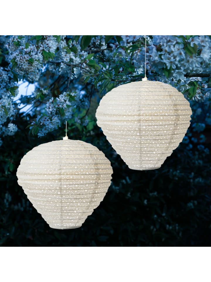 MARELIDA 2x LED Solar Lampion Ballon Gartenlampion D: 30cm in weiß günstig kaufen onesize