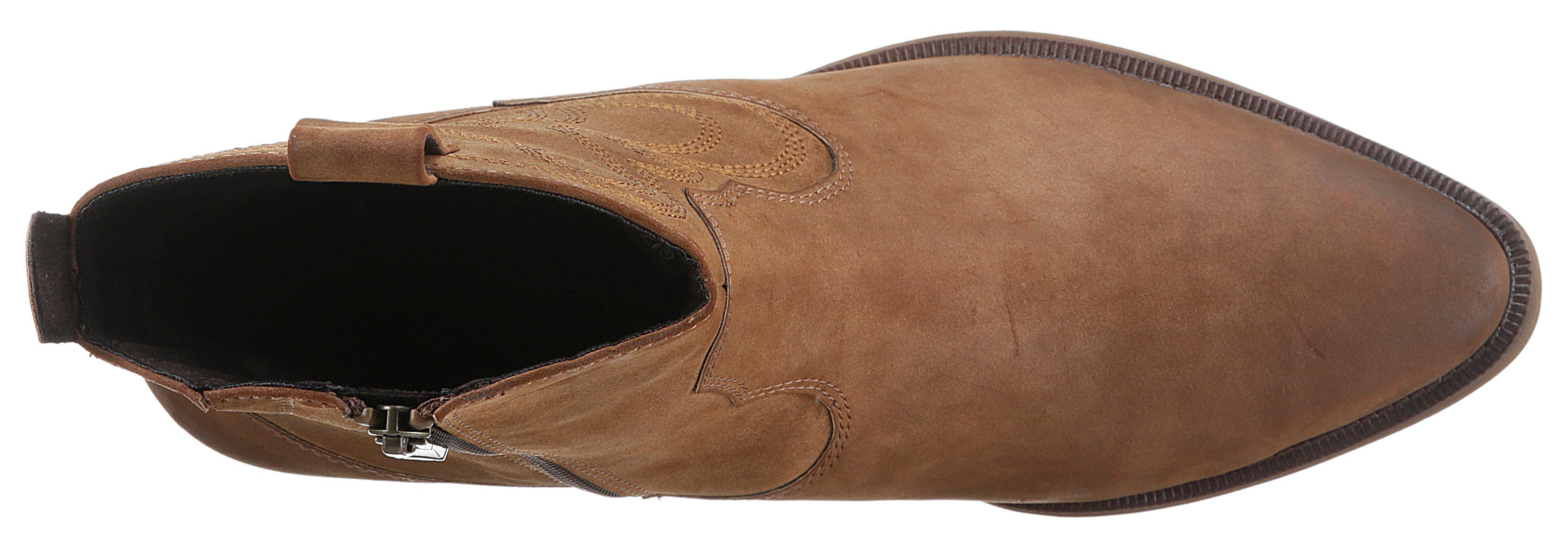MARCO TOZZI Westernstiefelette im dezenter Stickerei