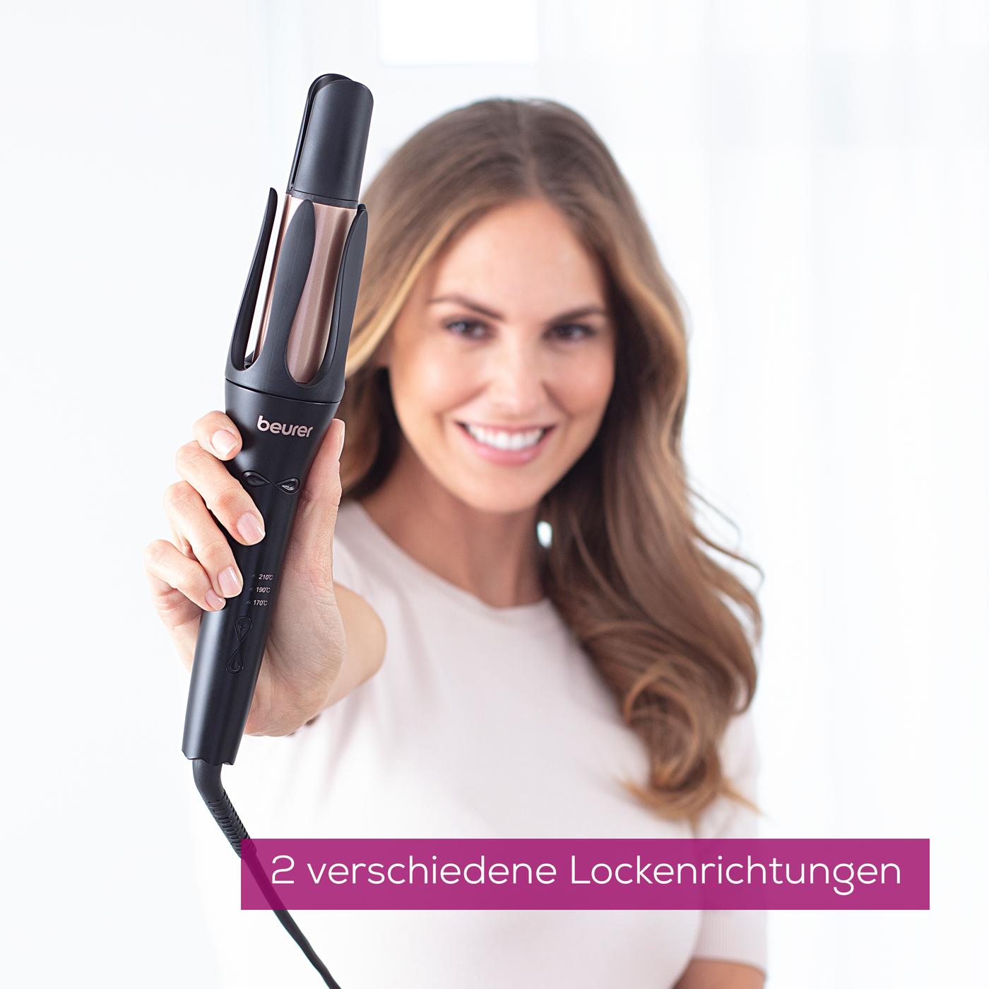 Beurer Automatischer Lockenstab HT 75-Mit 4-fachem Ionenauslass und Smart Timer für beste Ergebnisse und besonderen Glanz