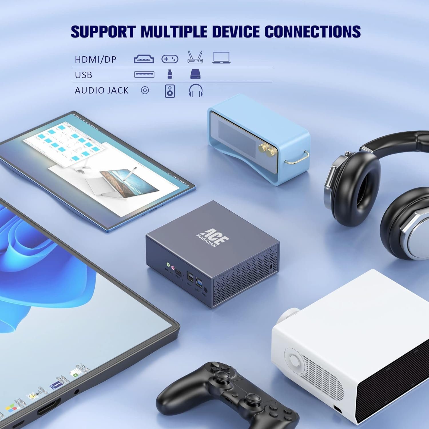 ACEMAGICIAN Mini-PC (Intel Alder Lake-N-Prozessor, ‎Intel® UHD Graphics, 8 GB RAM, 256 GB SSD, Business-Mini-Computer mit WiFi 5, BT 4.2, 4K-Dual-Display, Typ-C)
