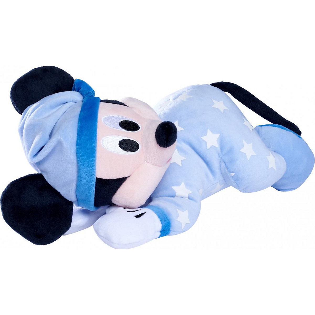 Gute Nacht Mickey liegend, 30 cm Plüschfigur, leuchtet im Dunkeln