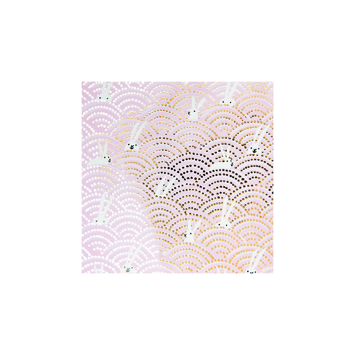 Geschenkpapier Ostern, Hasen Im Feld, Rosa, 70 cm x 2 m