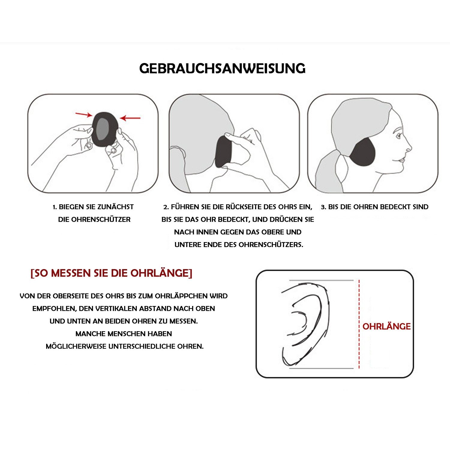 FYLA Ohrenwärmer Ohrenwärmer Einohrige Plüsch-Thermo-Ohrenschützer (2-St)