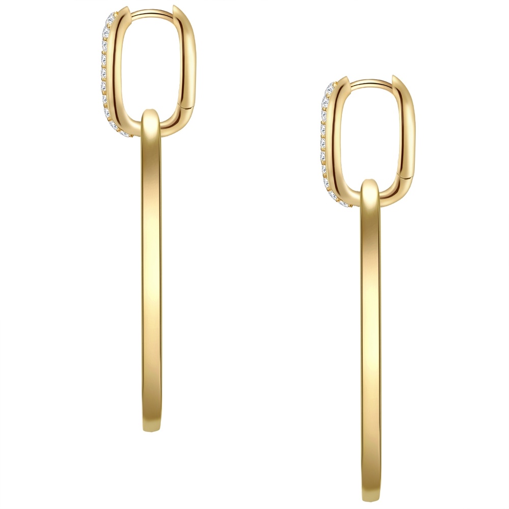 Glanzstücke München Créoles en argent Argent sterling Oxyde de zirconium (CZ) en Or jaune Boucles d'oreilles