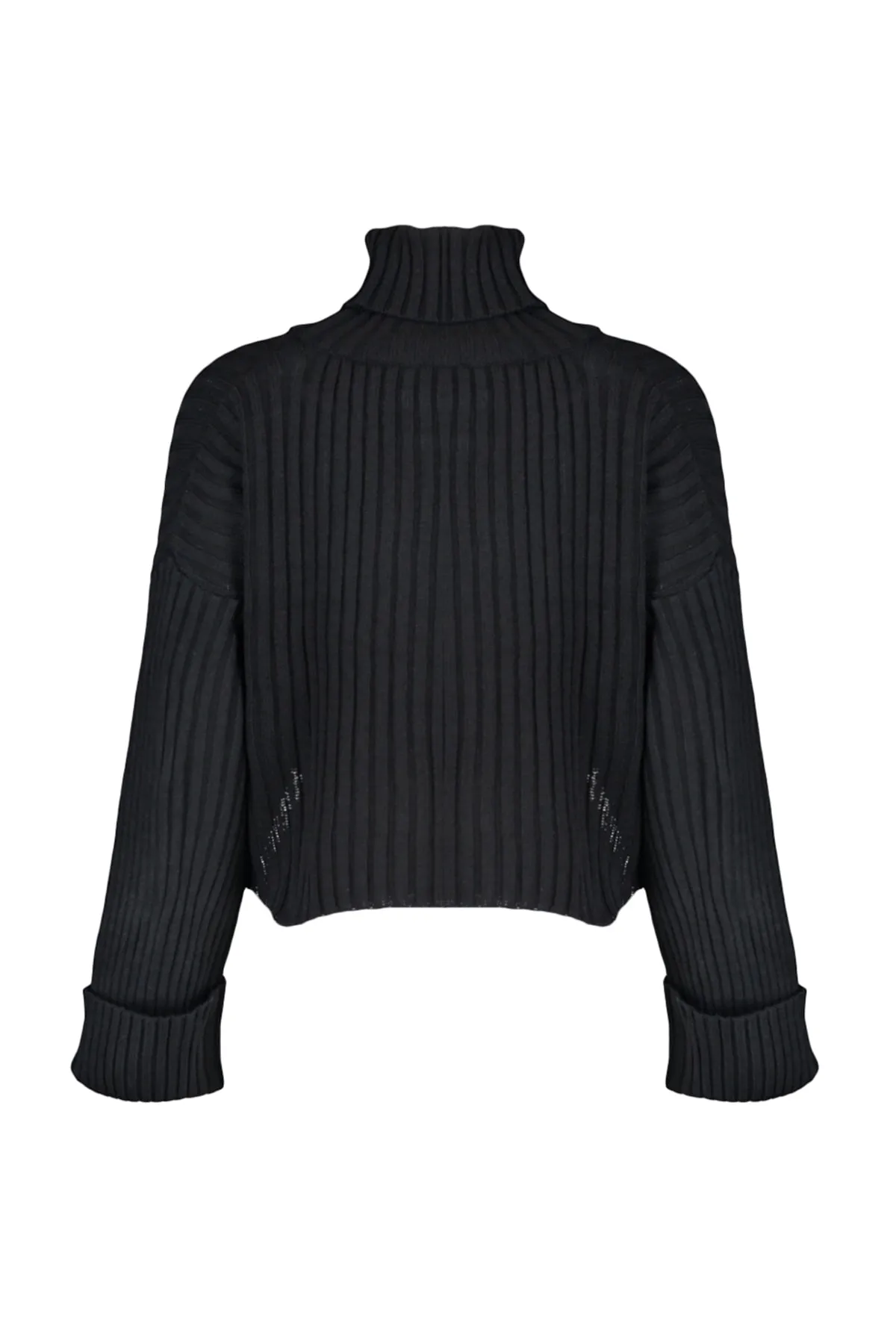 Trendyol Collection  Schwarzer kurzer Basic-Strickpullover TWOAW22KZ0223