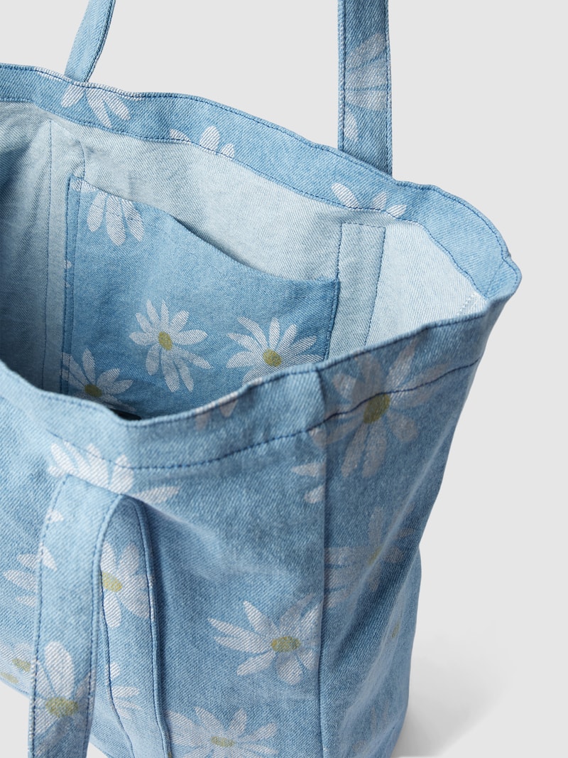 Shopper mit Allover-Muster Modell 'Drew' in jeans