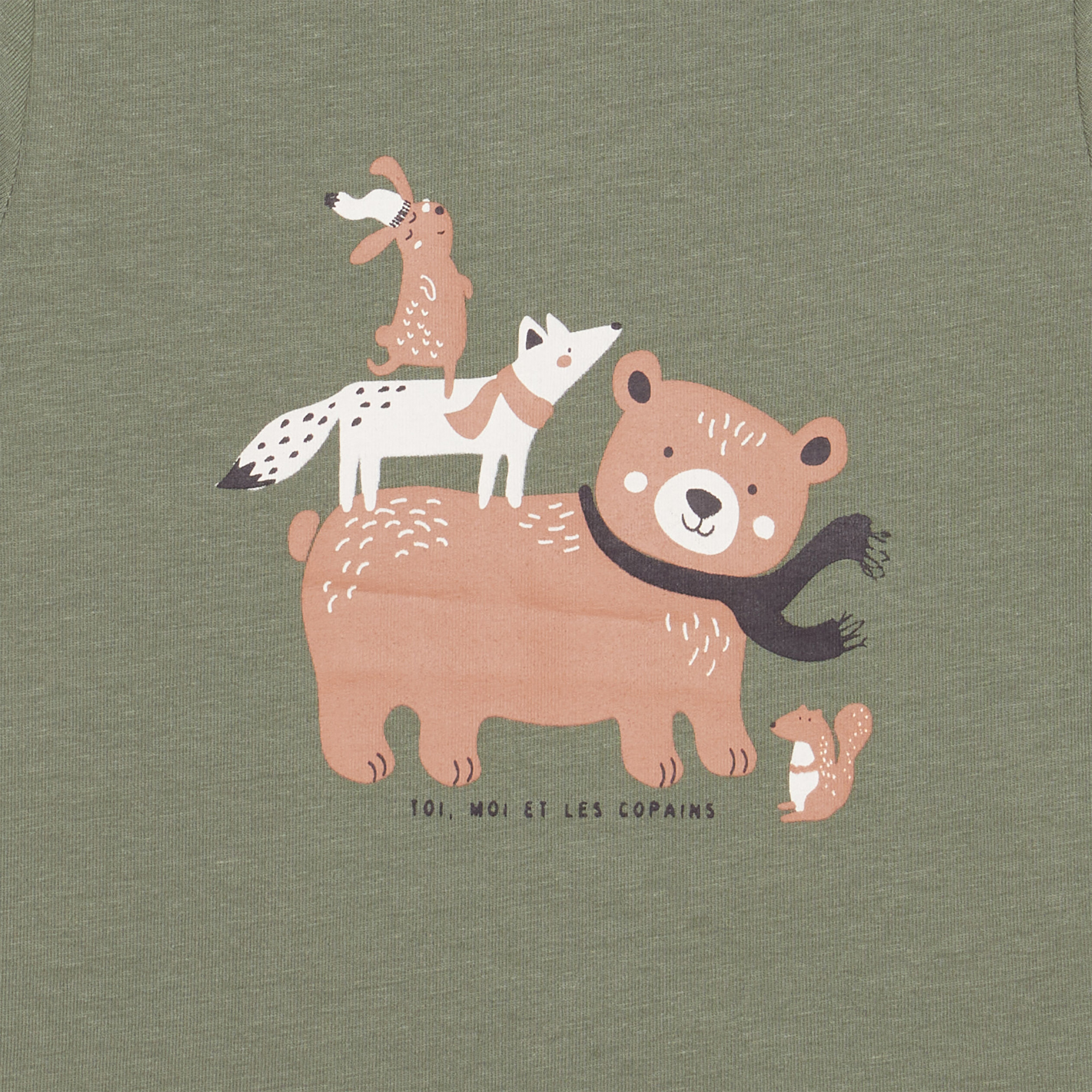 T-shirt avec col roulé vert kaki bébé garçon | La Halle