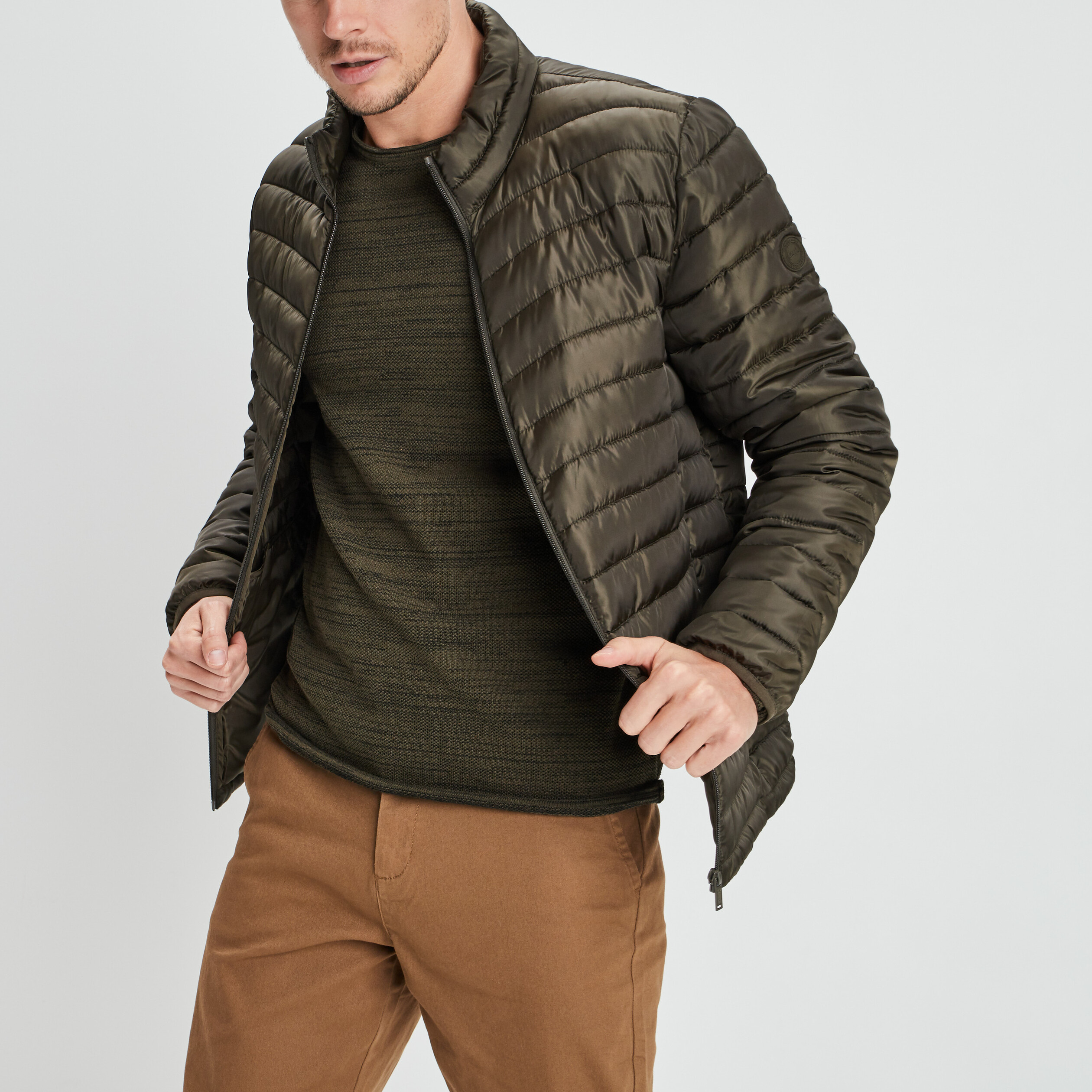 Doudoune droite Creeks vert kaki homme | La Halle