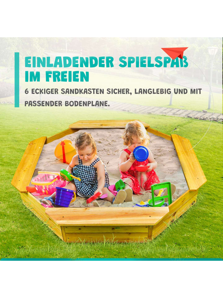 Coemo Sandkasten Sally 4-Sitzer Holz  in Natur günstig kaufen onesize