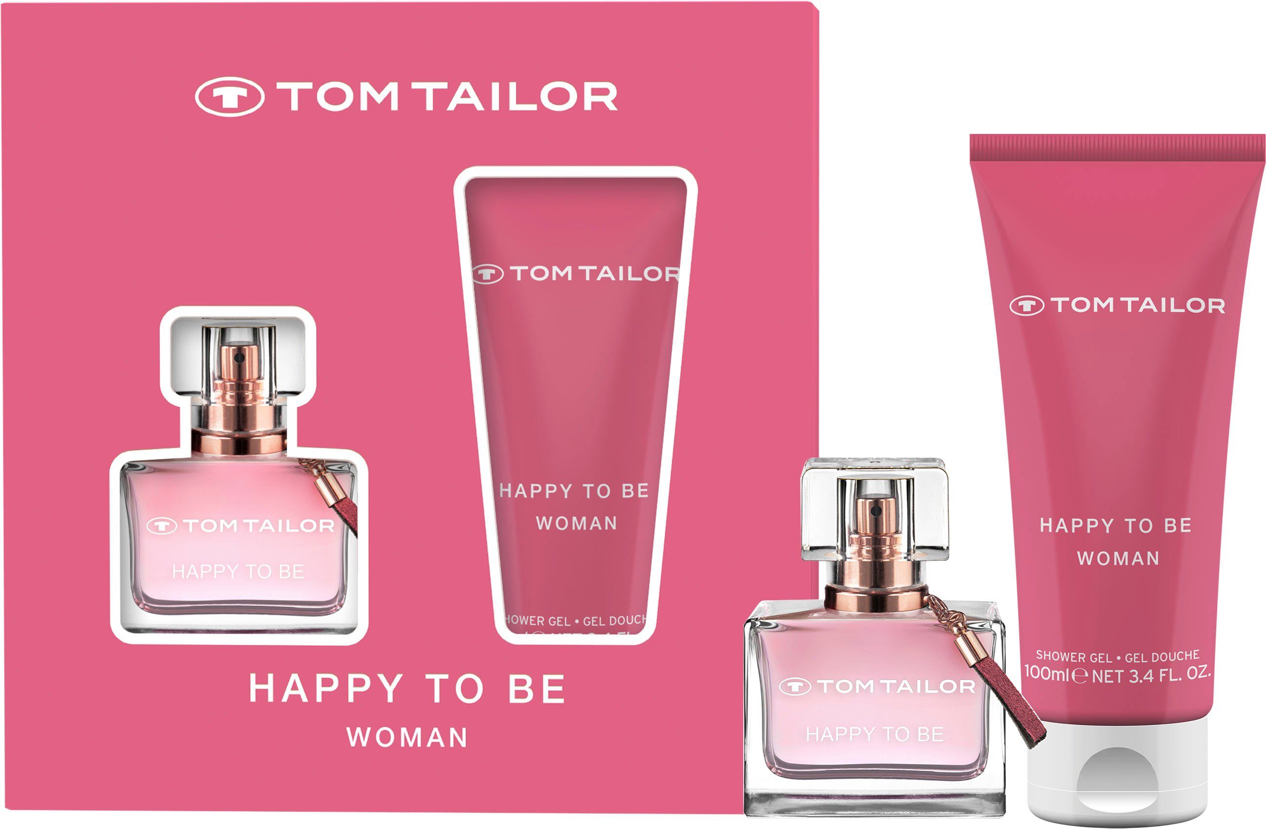 TOM TAILOR Eau de Parfum Happy to be, 2-tlg., EdT, Parfum, Showergel, Geschenkset for her