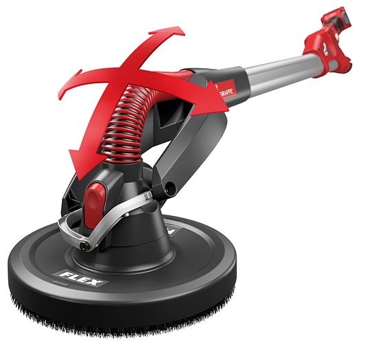 Ponceuse sans fil Flex-tools 504041 GE MH 18.0-EC/5.0 Set+MH-R Giraffe pour murs et plafonds avec système de têtes interchangeables 18 V 5,0 Ah Li-Ion