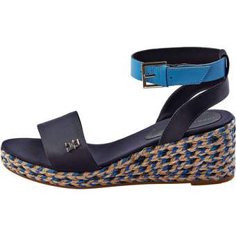Tommy Hilfiger Colorful Wedge Satin Sandal in blau