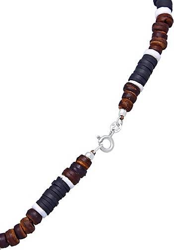 KUZZOI Halskette Herren Heishi Beads Vintage Surfer 925 Silber