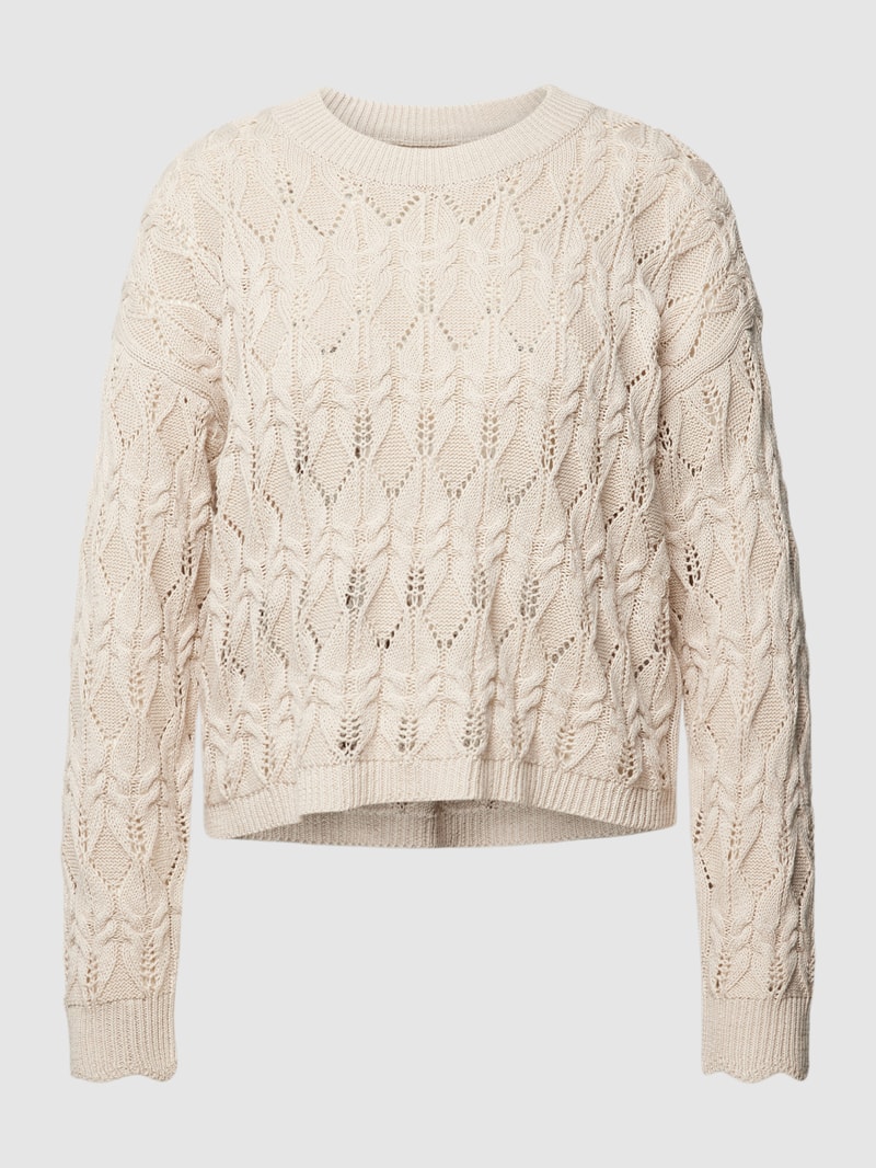Strickpullover mit Strukturmuster Modell 'TILMA' in sand