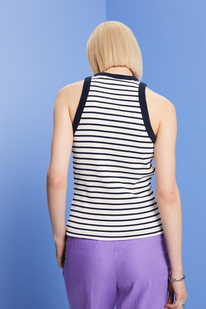 Geripptes Tanktop mit Stickerei und Print
