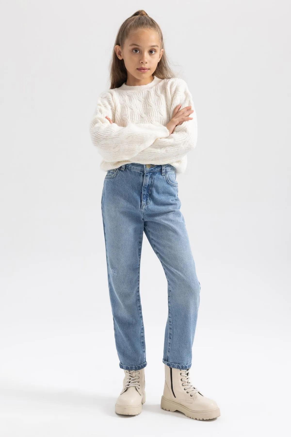 DeFacto  Mom-Fit-Hose mit zerrissenen Details für Mädchen