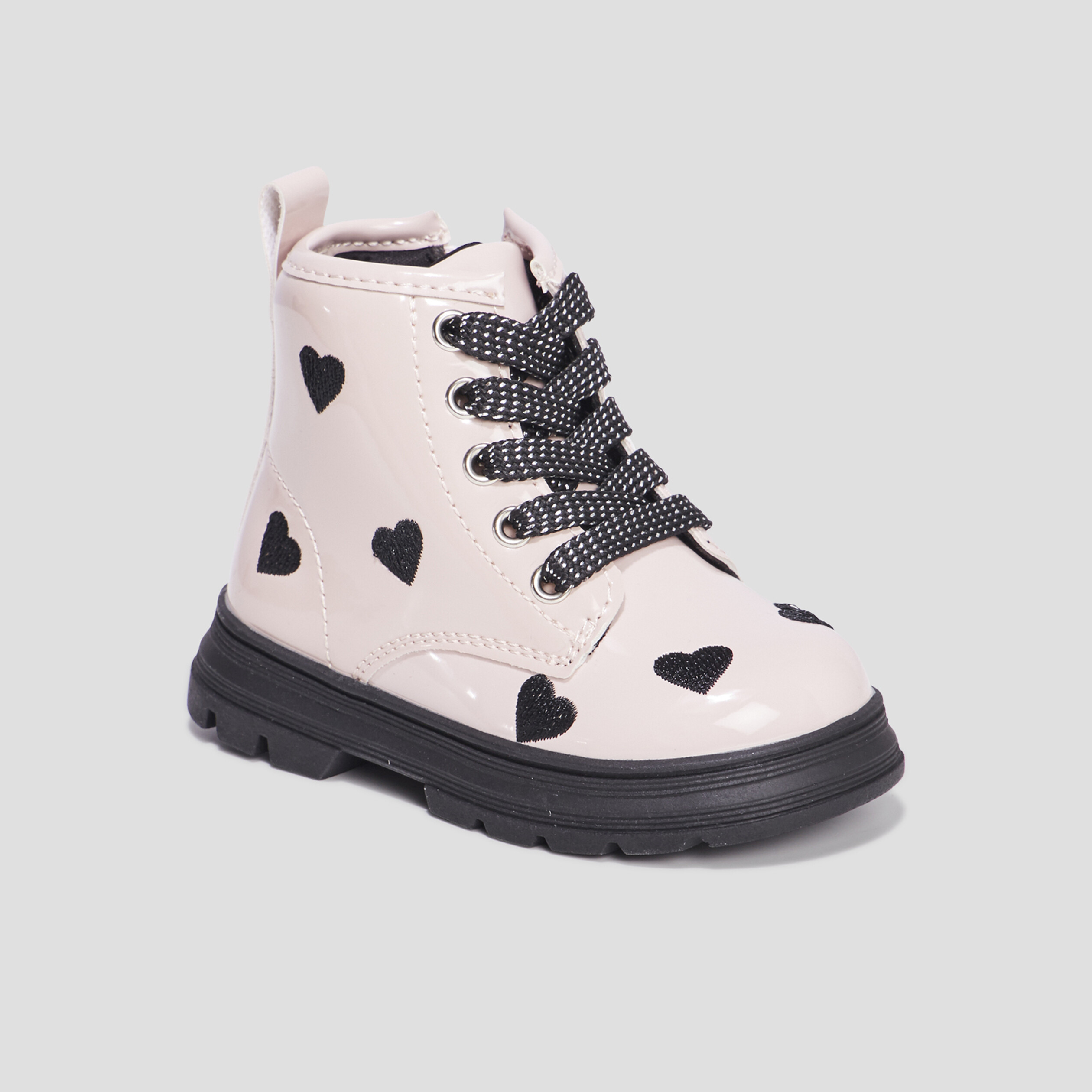 Bottines crantées zippées rose bébé fille | La Halle