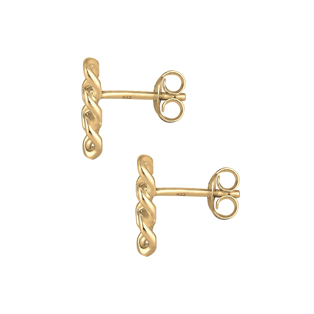 Elli Elli Boucles d'Oreilles Femme Chaînette Bouchon en Argent Sterling 925 Boucles d'oreilles