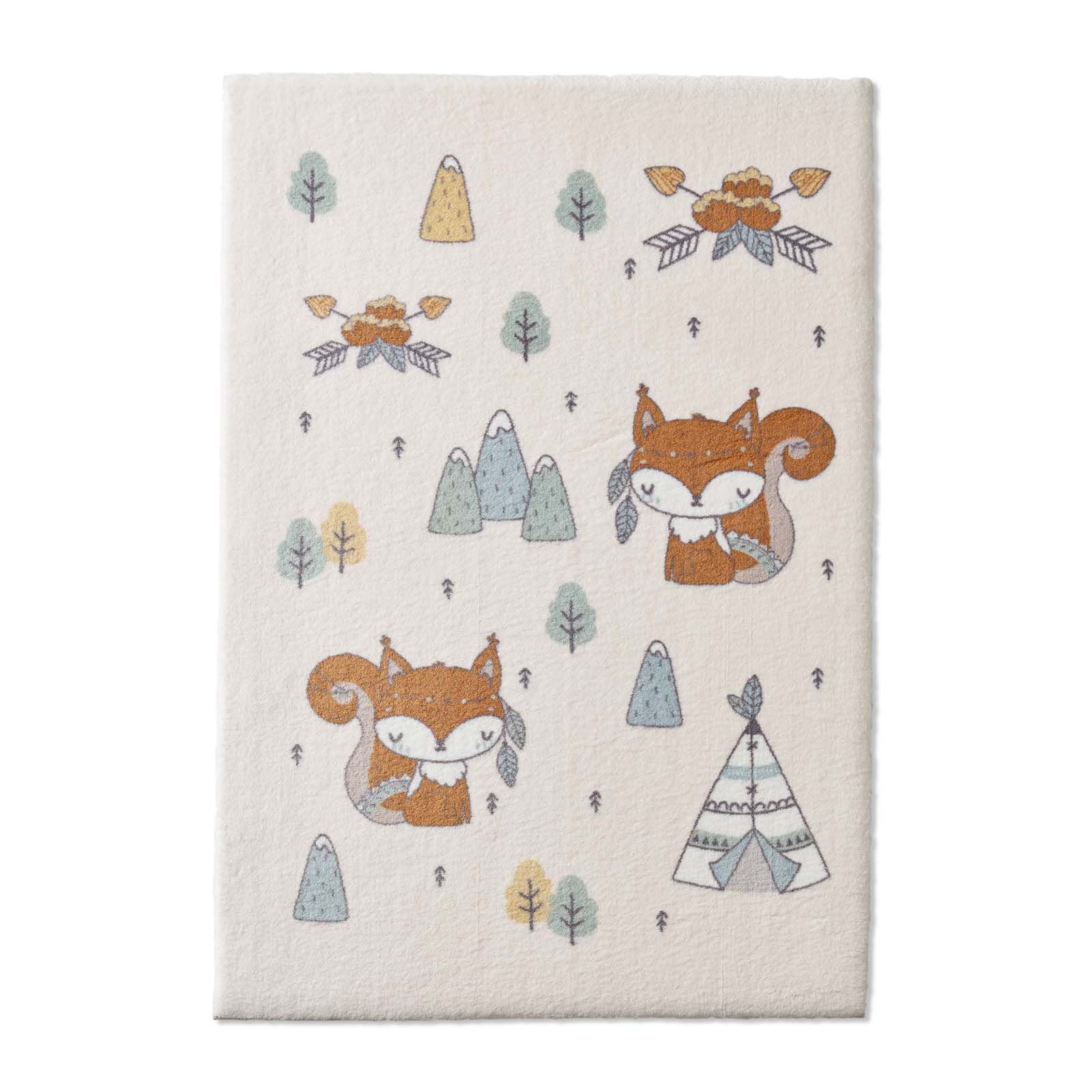 Kinderteppich Kinderzimmerteppich Soft Kids kuschelig weich in verschiedenen Designs, TaraCarpet, rechteckig, Höhe: 18 mm, Eichhörnchen hell Kinderzimmer Babyzimmer Junge Mädchen 80X150