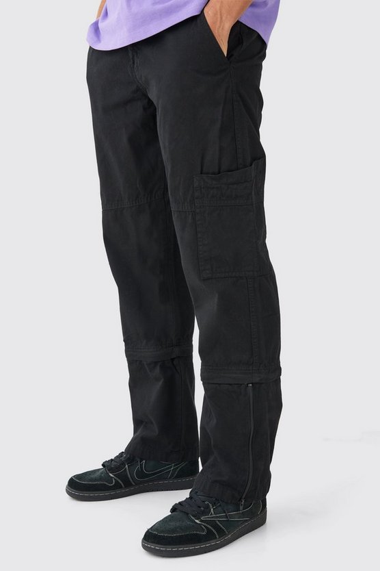 Lockere Hose mit Reißverschluss und geteiltem Saum