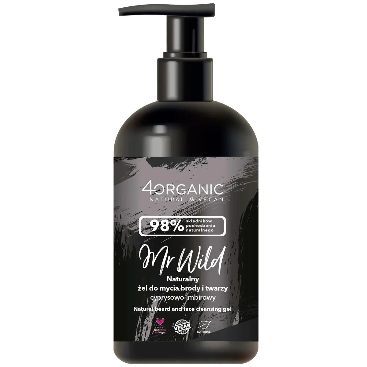 4Organic Mr Wild Natural гел за прање браде и лица са чемпресом и ђумбиром