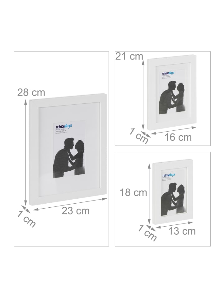 relaxdays 7tlg. Bilderrahmen Set in Weiß günstig kaufen onesize