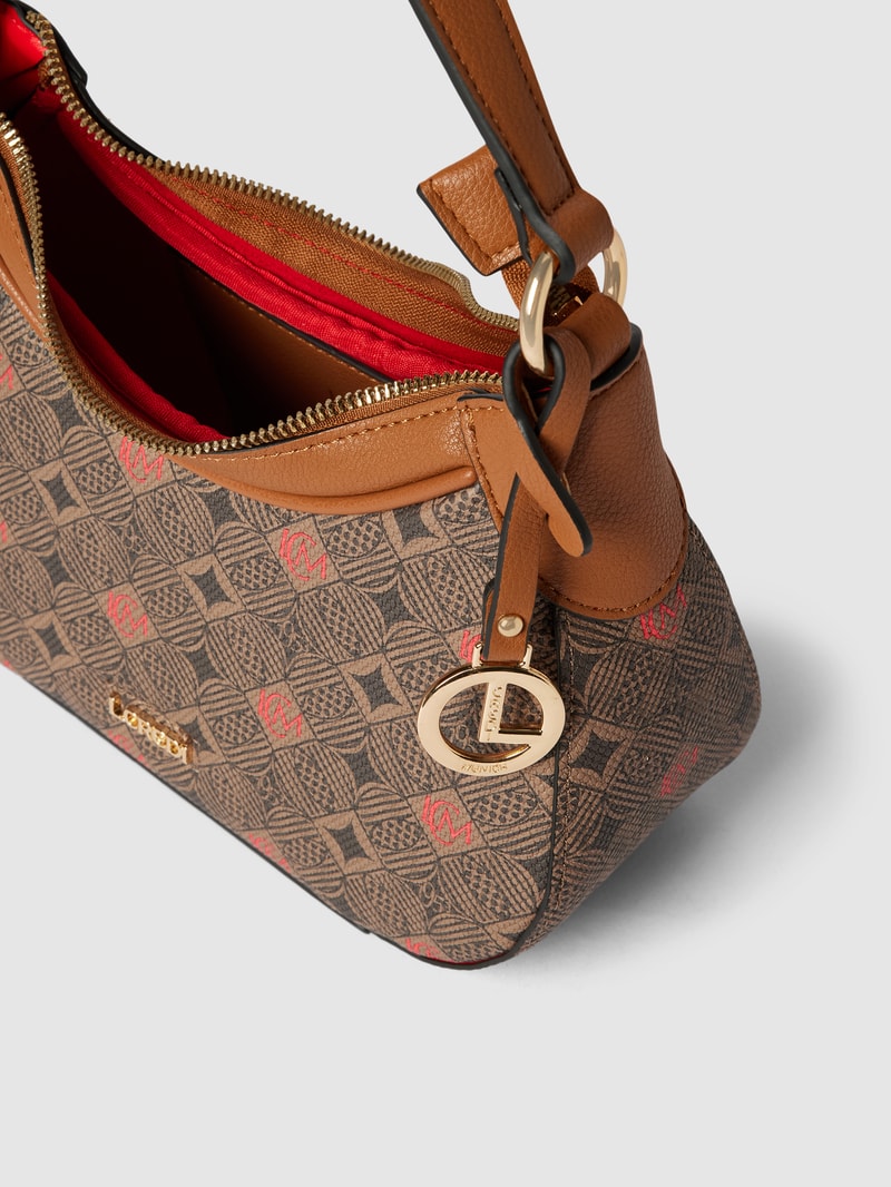 Saddle Bag mit Allover-Muster Modell 'Kiana' in mittelbraun