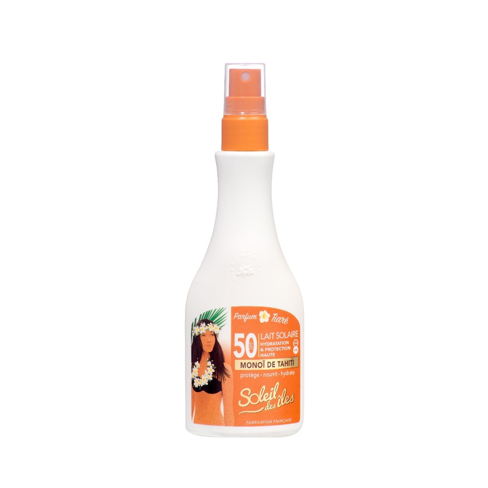 soleil des îles Lait solaire spray HYDRATATION ET PROTECTION Parfum des îles SPF50 PRODUIT SOLAIRE