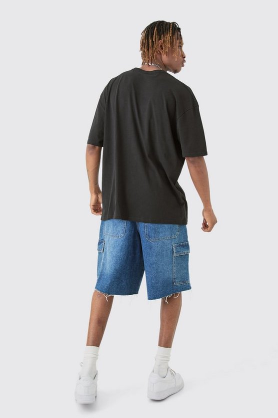 Tall schwarzes T-Shirt mit Homme-Print