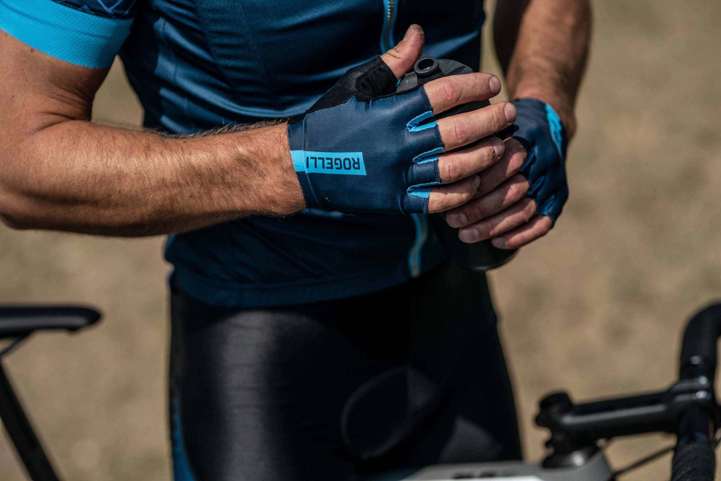 Rogelli Pace Blau Herren Fahrradhandschuhe