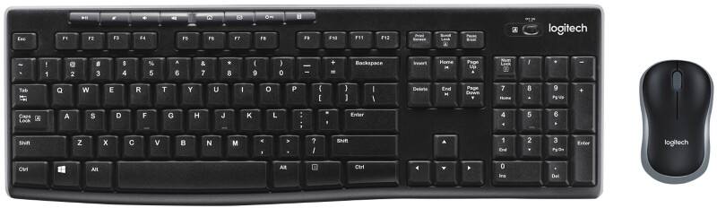 Logitech Tastatur und Maus kabellos Schwarz MK270