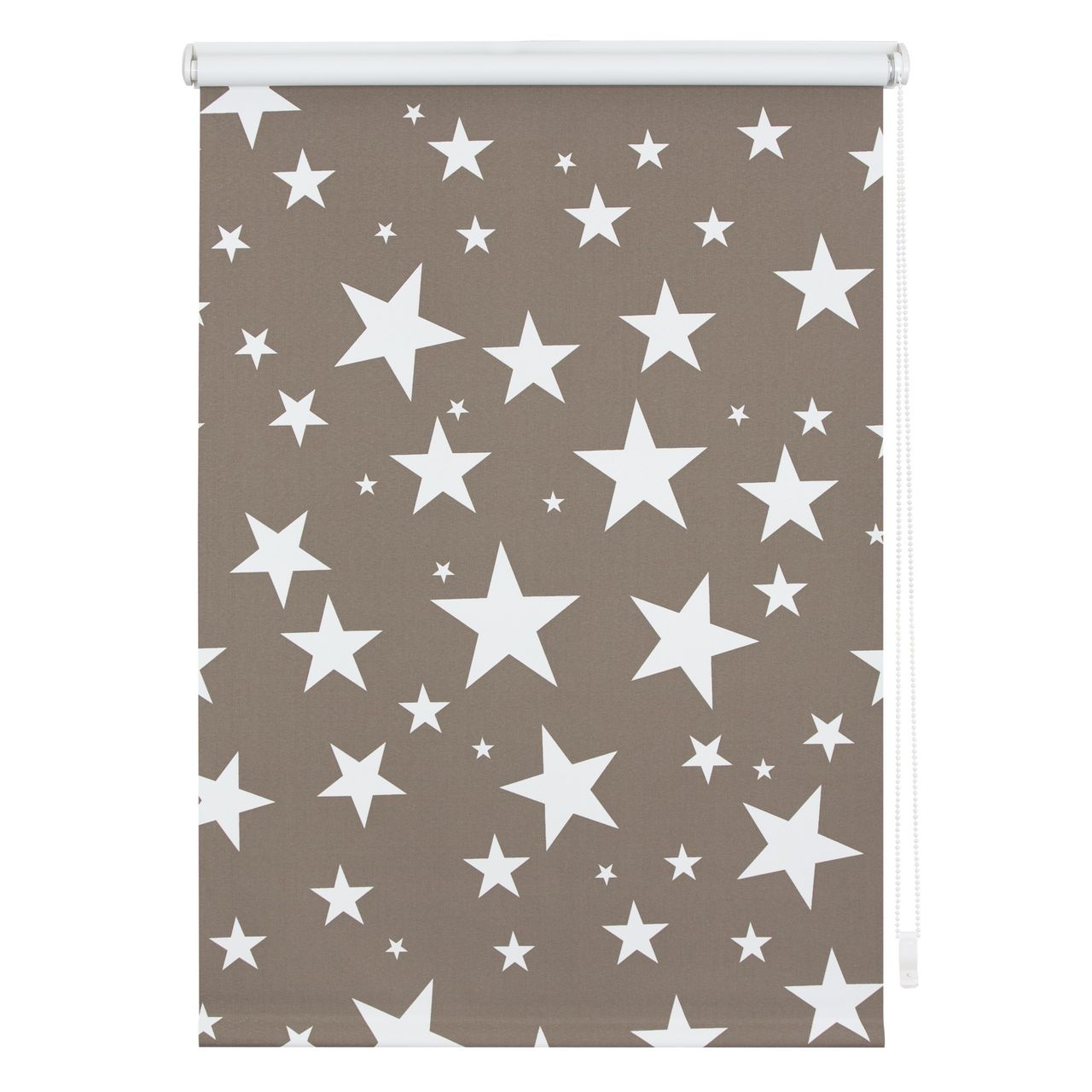 Lichtblick Rollo Klemmfix, ohne Bohren, Verdunkelung, Sterne - Grau-Weiß, 140 cm x 180 cm (B x L)