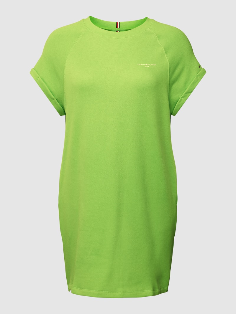 PLUS SIZE Sweatkleid mit Logo-Print in hellgrün