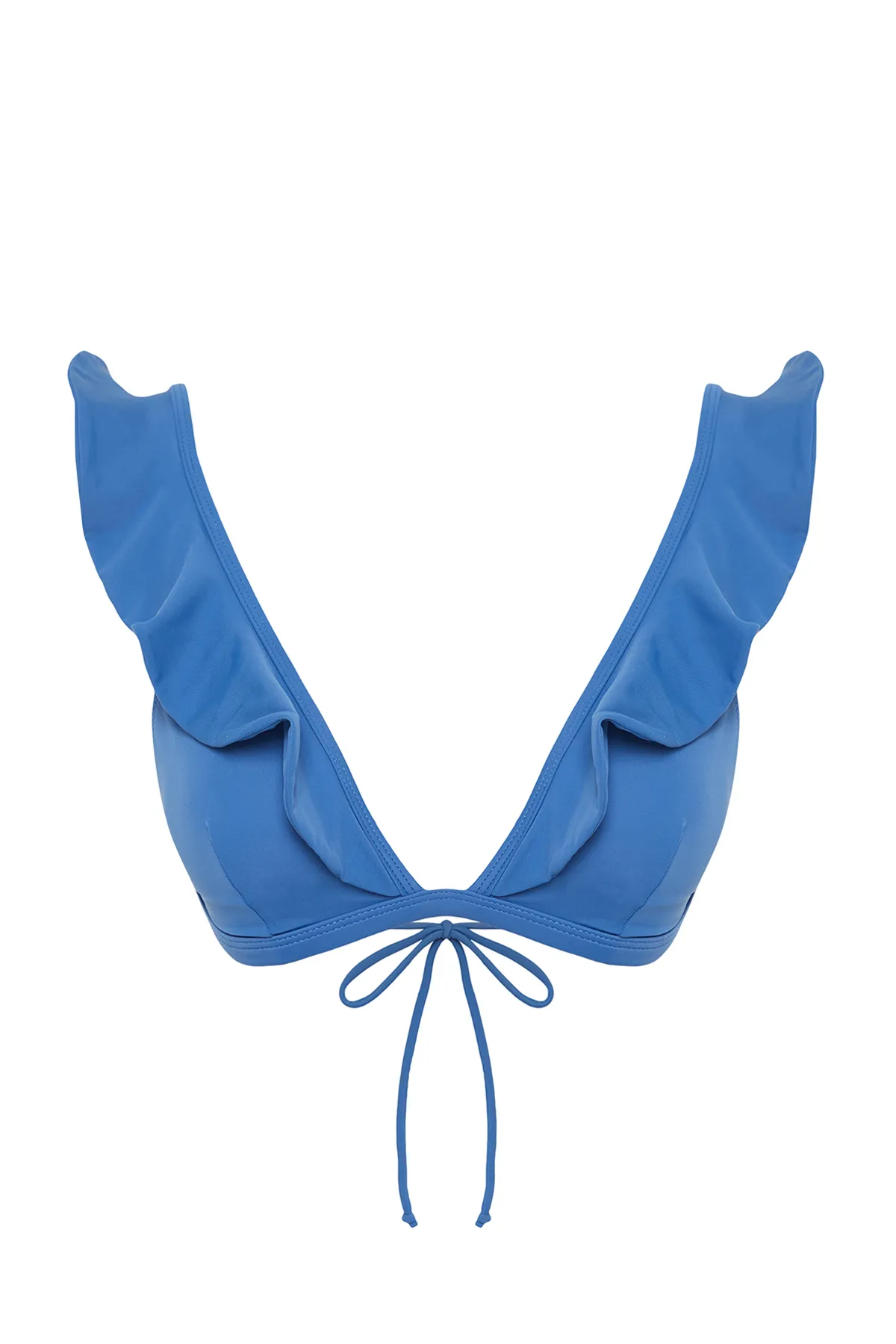 Trendyol Collection  Blaues Triangel-Bikinioberteil mit Rüschen TBESS22BU0023