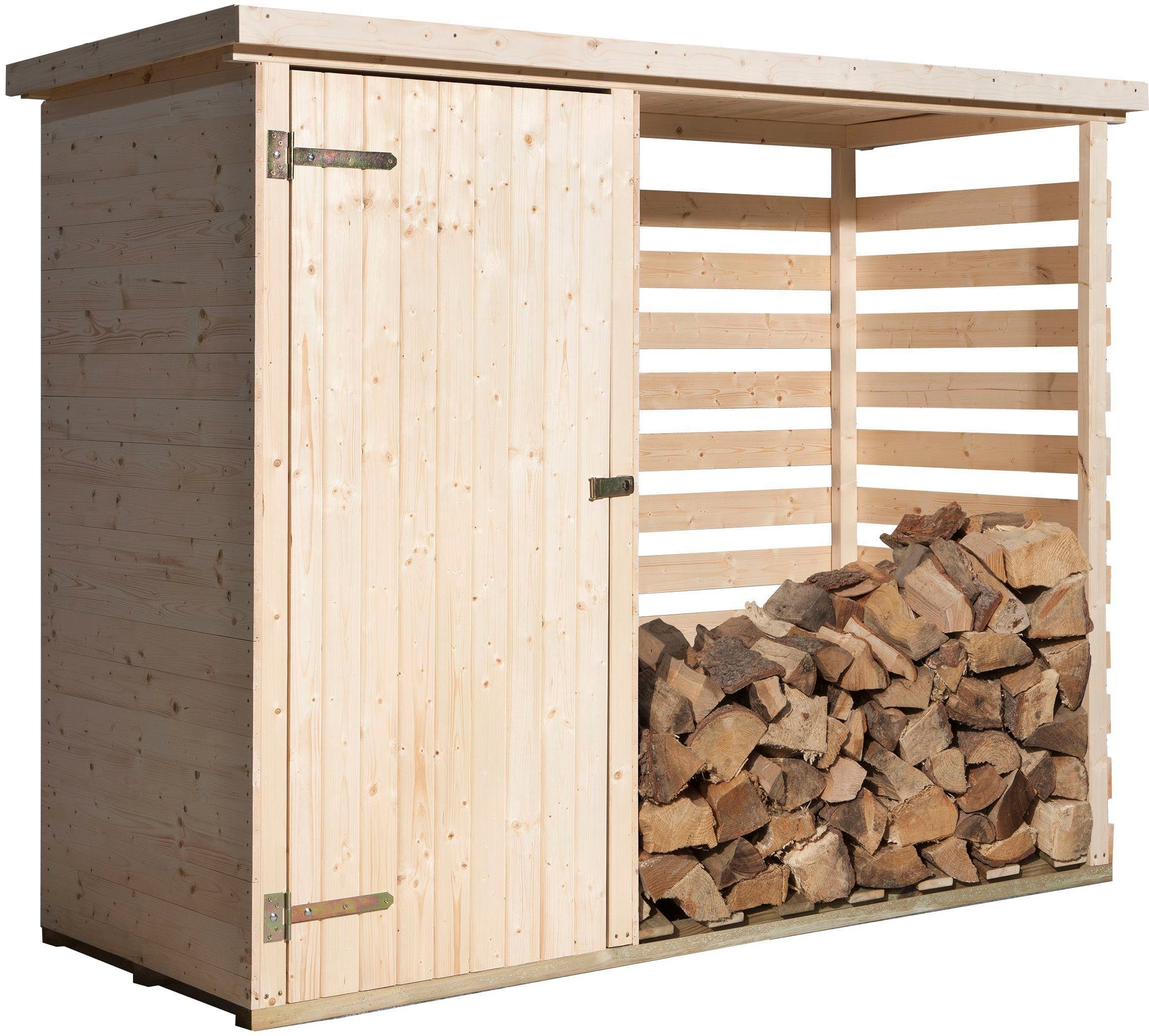 weka Kaminholzregal Brennholzlager 663, BxTxH:254x96x193 cm, mit Geräteraum