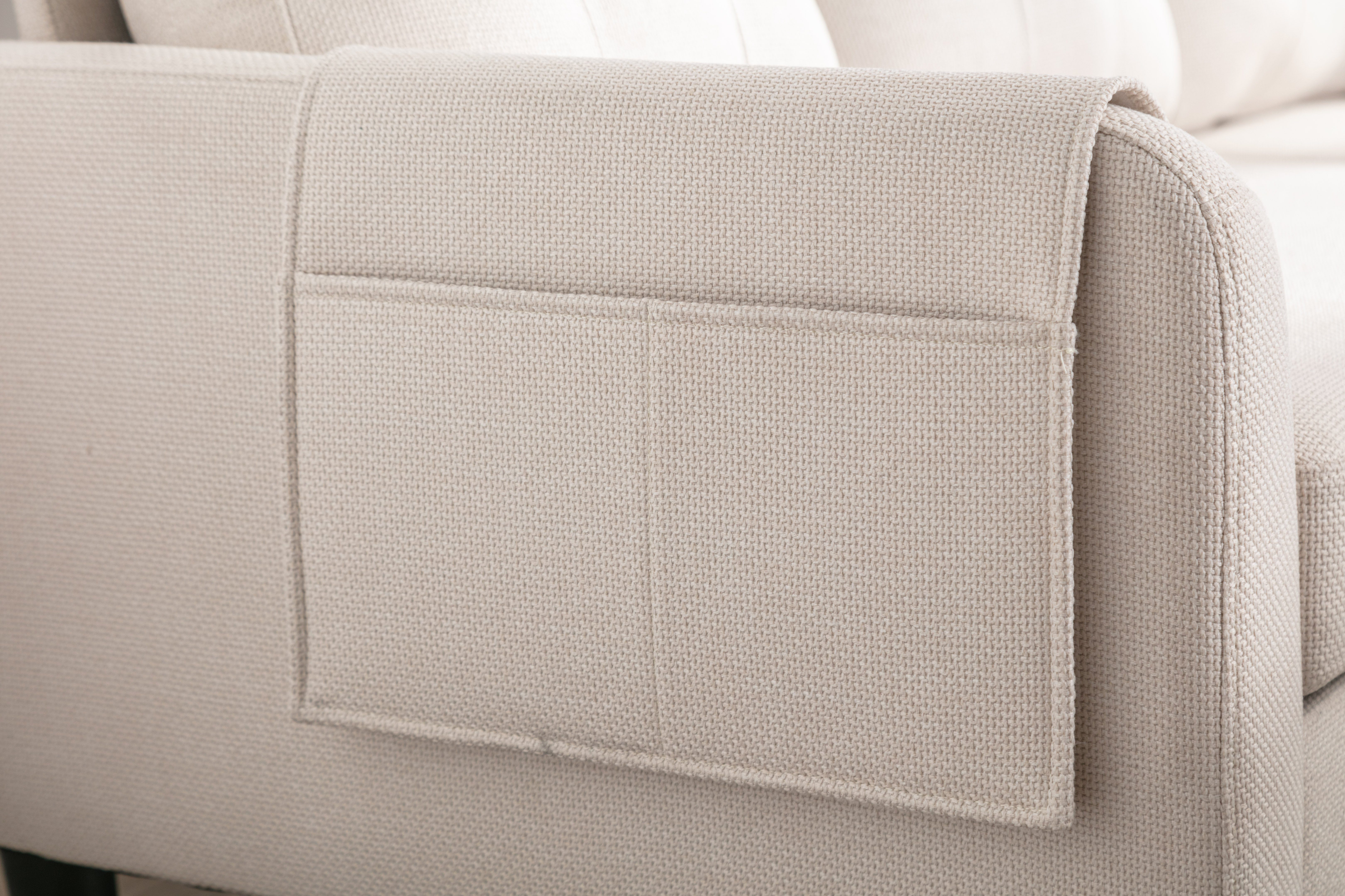 Ulife Ecksofa L-Form,Eckcouch Polsterecke mit Stauraum, mit Schlaffunktion, mit Hocker Couch