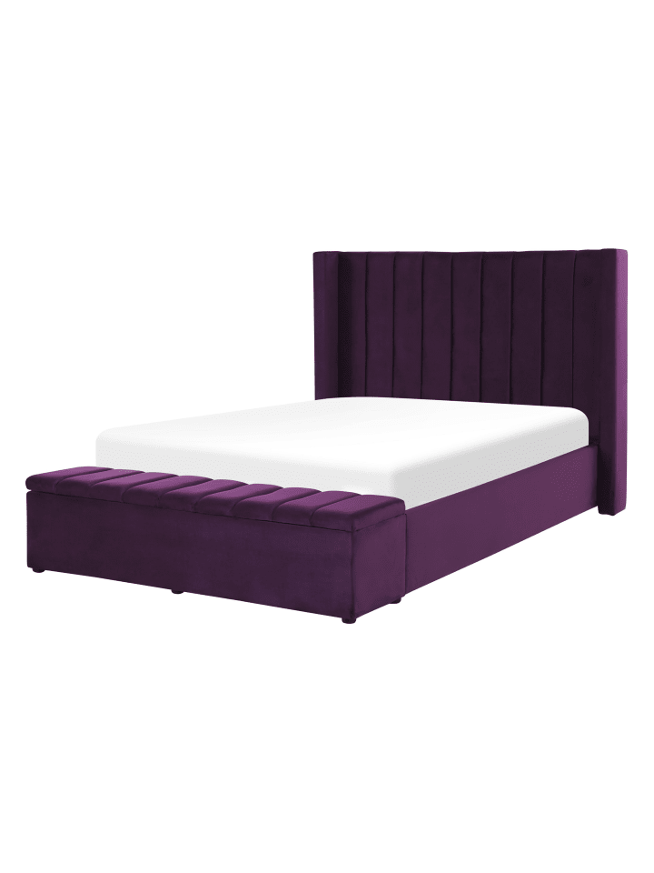 Beliani Doppelbett NOYERS in Violett - (W) 170 x (H) 132 x (L) 247 cm günstig kaufen onesize