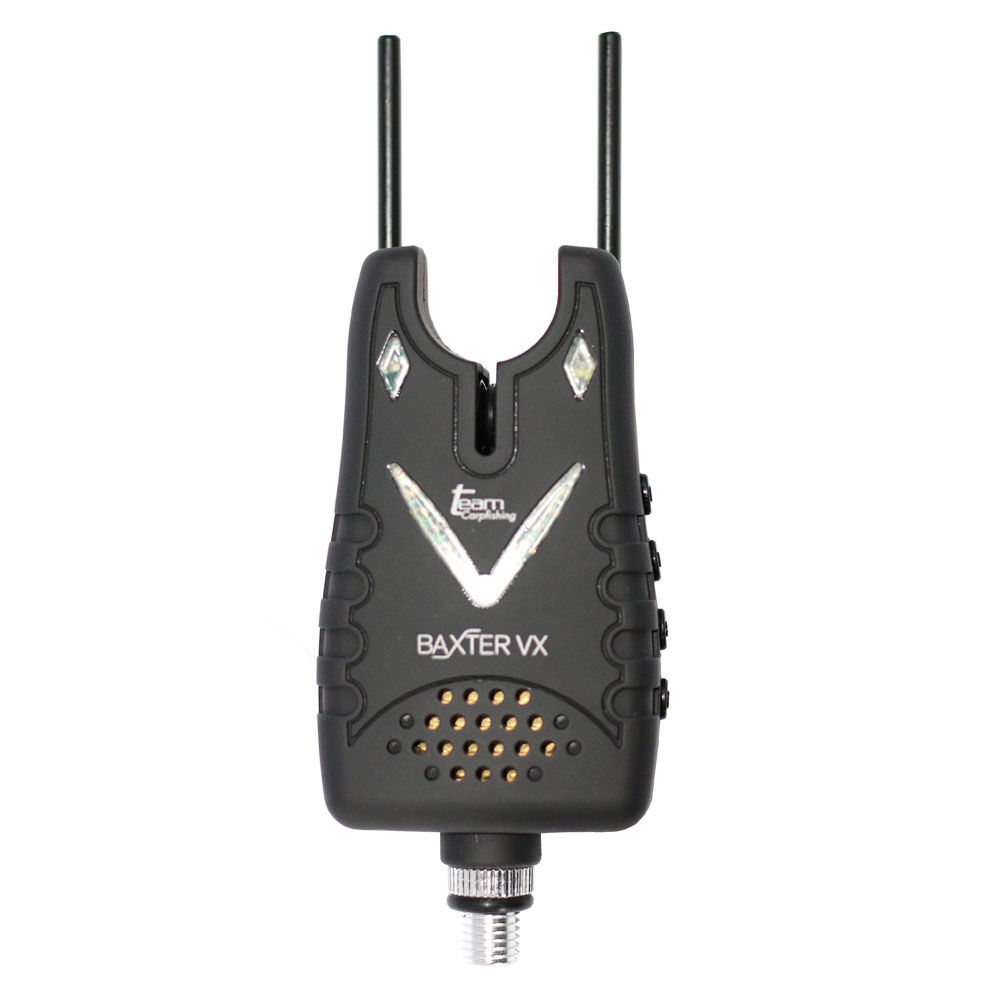 Set di 4 avvisatori acustici per la pesca alla carpa Baxter VX Team + ricevitore
