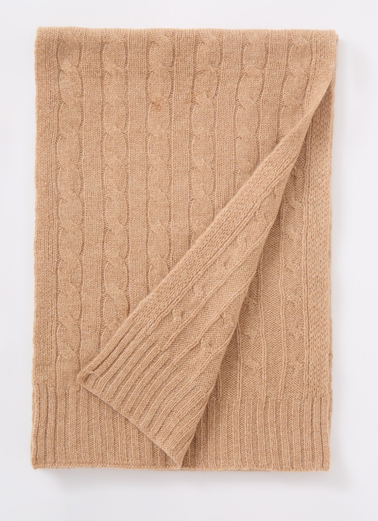 Ralph Lauren  Kabelgebreide sjaal in kasjmierblend 183 x 27 cm