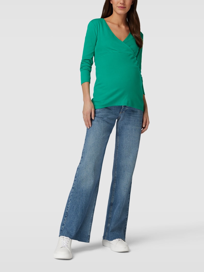 Umstands-Longsleeve in Wickel-Optik Modell 'Rosina' in grün