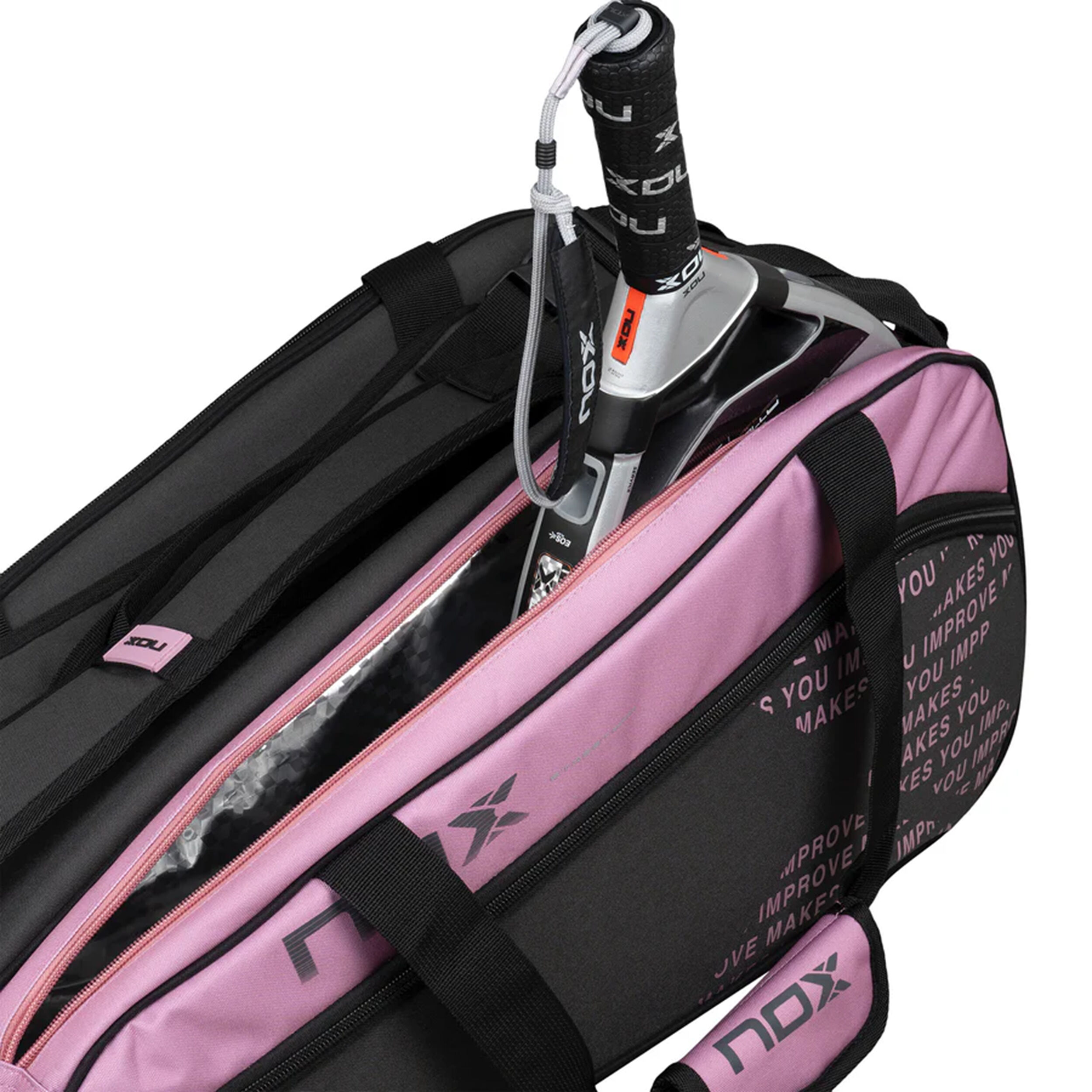 Padelschlägertasche - Grau, Pink
