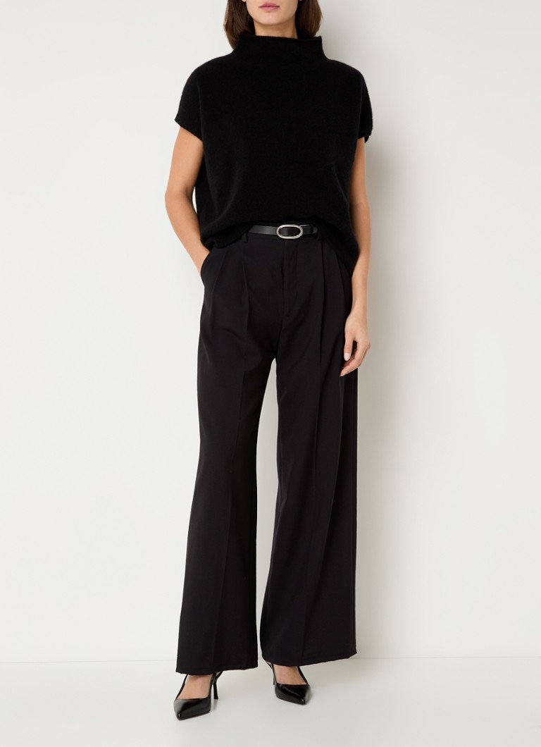 Filippa K Ximena fine-knit sweater in wool blend with stand-up collar