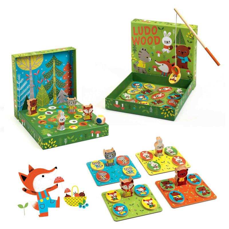 Coffret de 4 jeux Ludo Wood Djeco