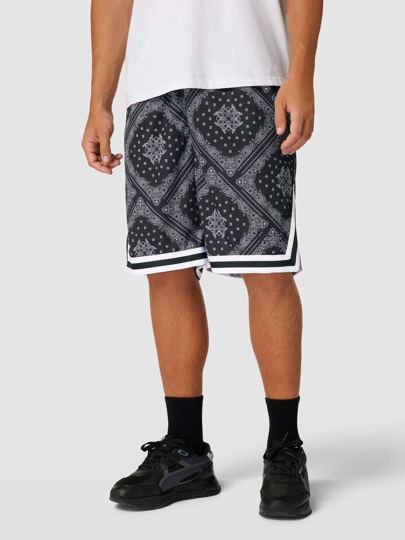 Bermudas mit Allover-Muster in black