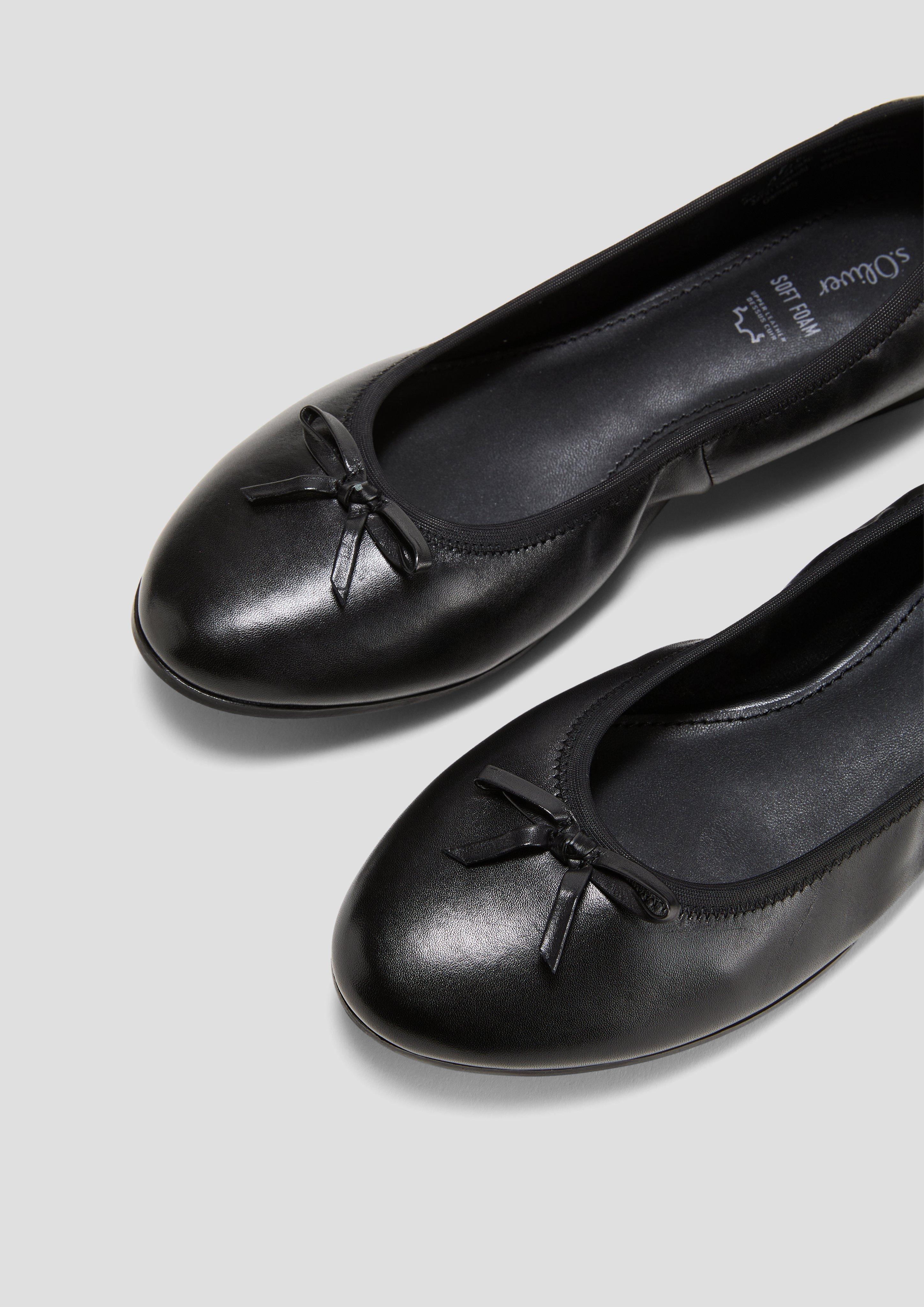 Klassische Leder-Ballerinas mit Schleifchen-Detail  6008820-022