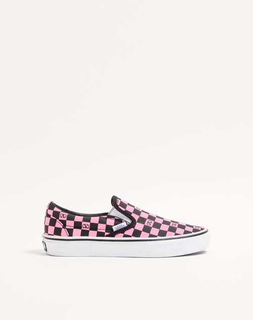 Baskets slip-on Valentino Garavani et Vans en tissu à imprimé damier VLogo