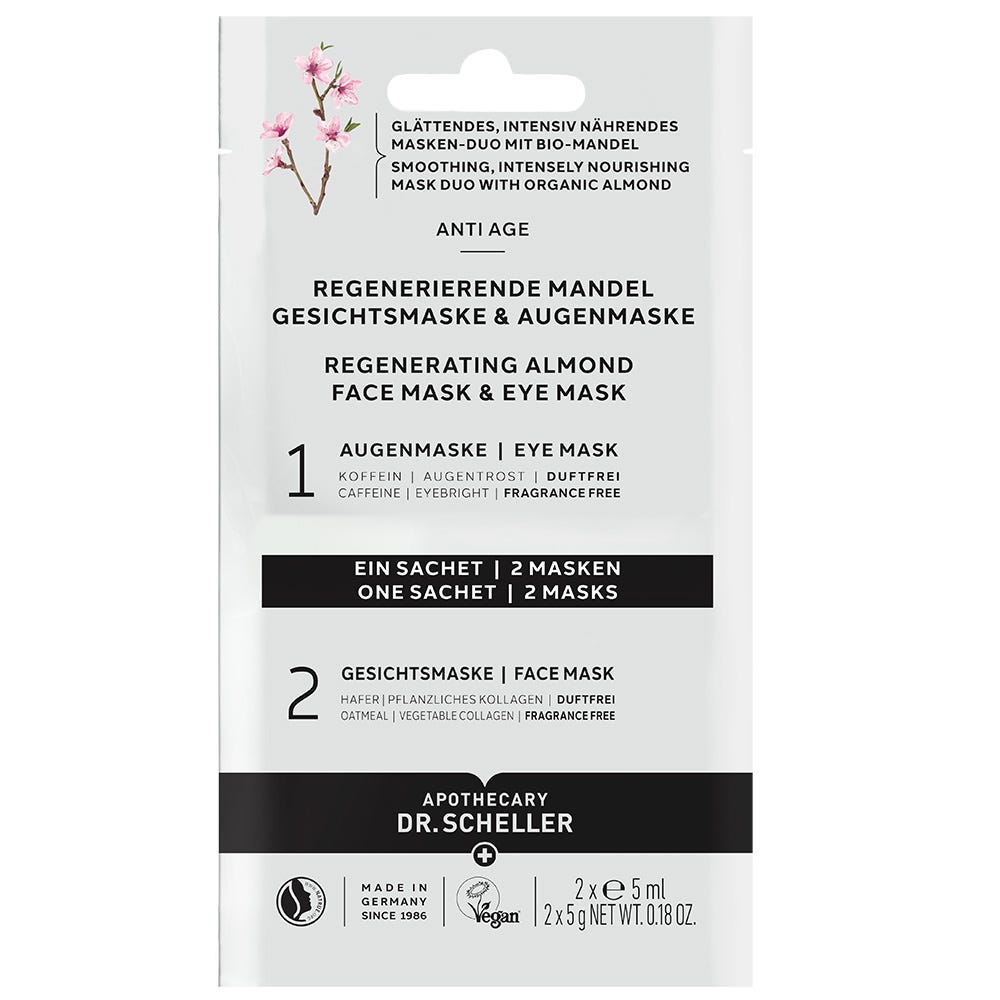 DR.SCHELLER Regenerierende Mandel Gesichts-&Augenmaske 2x5 ml