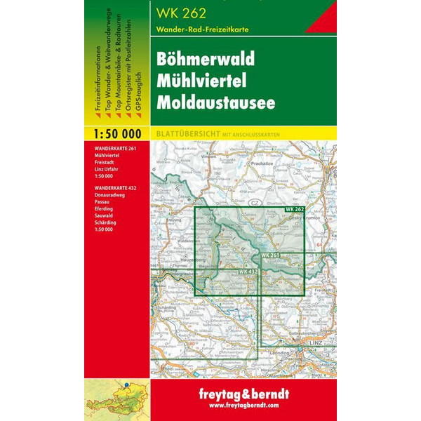 Böhmerwald. Mühlviertel. Moldaustausee 1 : 50 000. WK 262 - Wanderkarte