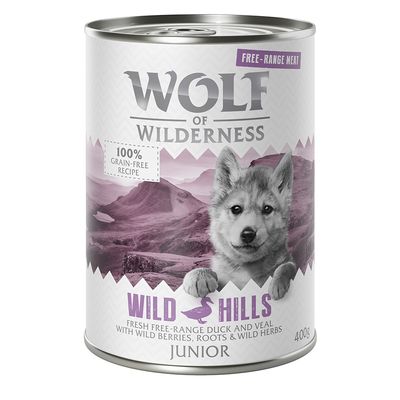 Sparpaket 12 x 400 g Wolf of Wilderness JUNIOR - 